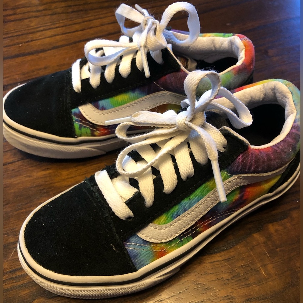Vans Kids Multicolor rye dye and Black Sneakers